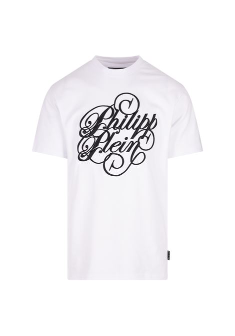 T-Shirt Round Neck SS Plein Coursive Bianca PHILIPP PLEIN | PAECMTK8223PJY002N01